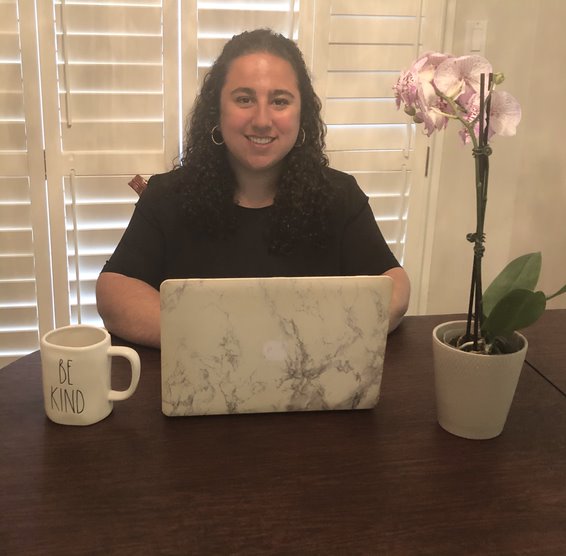 Sarah Ohana, occupational therapist, working from home