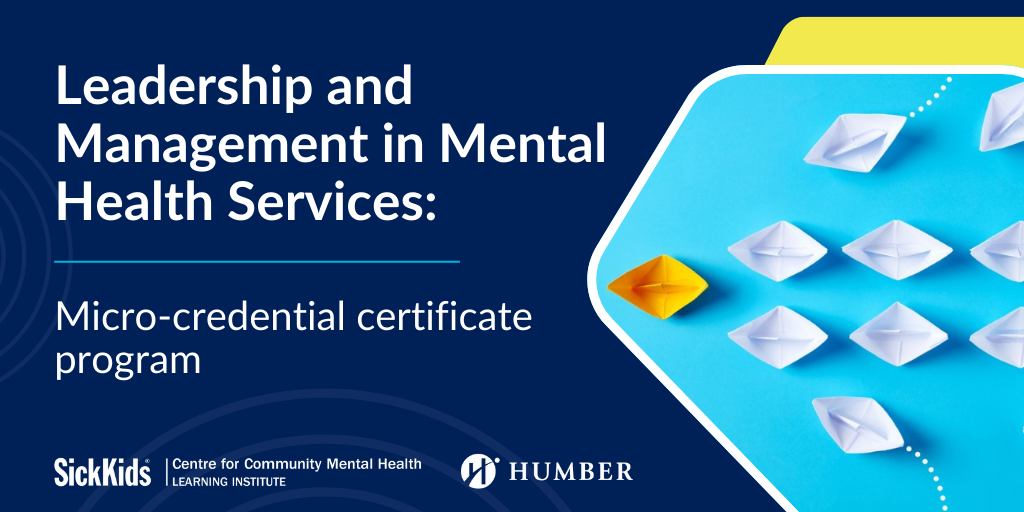 small image of paper boats with a yellow boat leading text leadership and management micro-credential certificate program