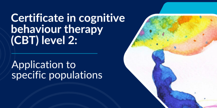 water colour image of a person with colours flowing this advanced certificate in cognitive behaviour therapy (CBT) focuses on applications