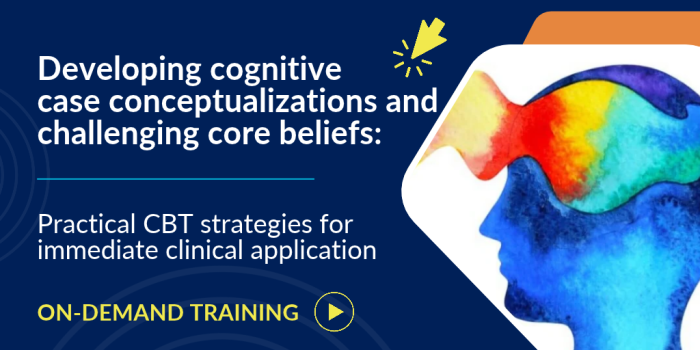 Colourful image of person profile cognitive case conceptualizations in CBT