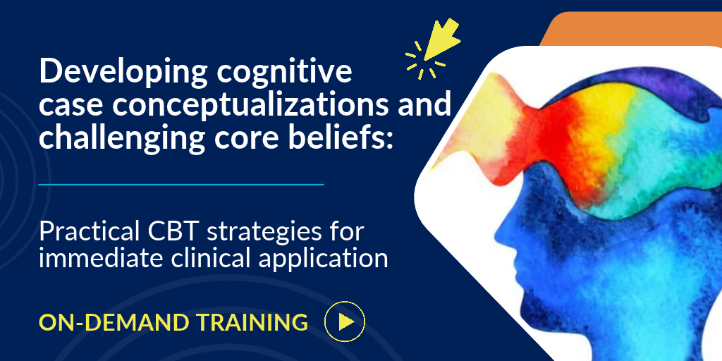 Colourful image of person profile cognitive case conceptualizations in CBT