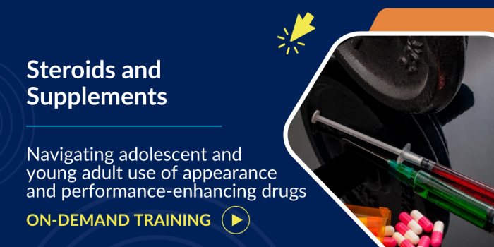 Image of barbells, pills and syringe for Steroids and supplement use in adolescents and young adults