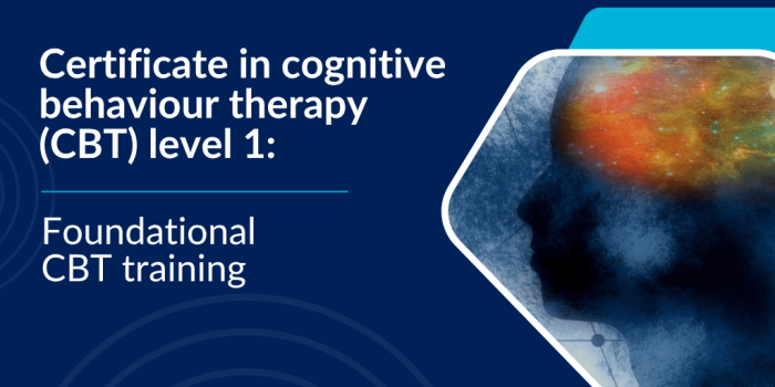 colurful image of profile of person with text Certificate in CBT level 1
