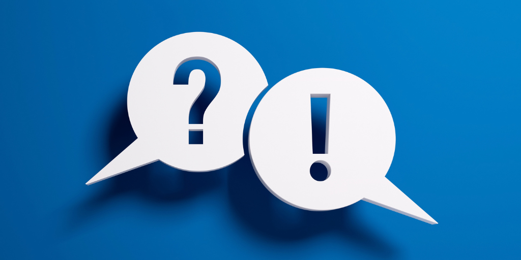 question mark in speech bubbles indicating holding difficult conversations