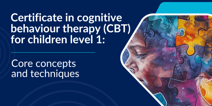 image of a child's profile with puzzle piece overlay and text Certificate in CBT for children level 1
